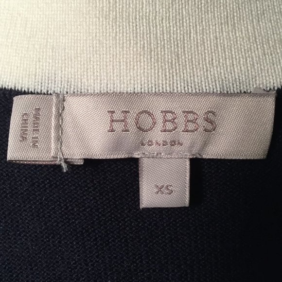 HOBBS Navy and white cardigan with gold buttons - Picture 7 of 8